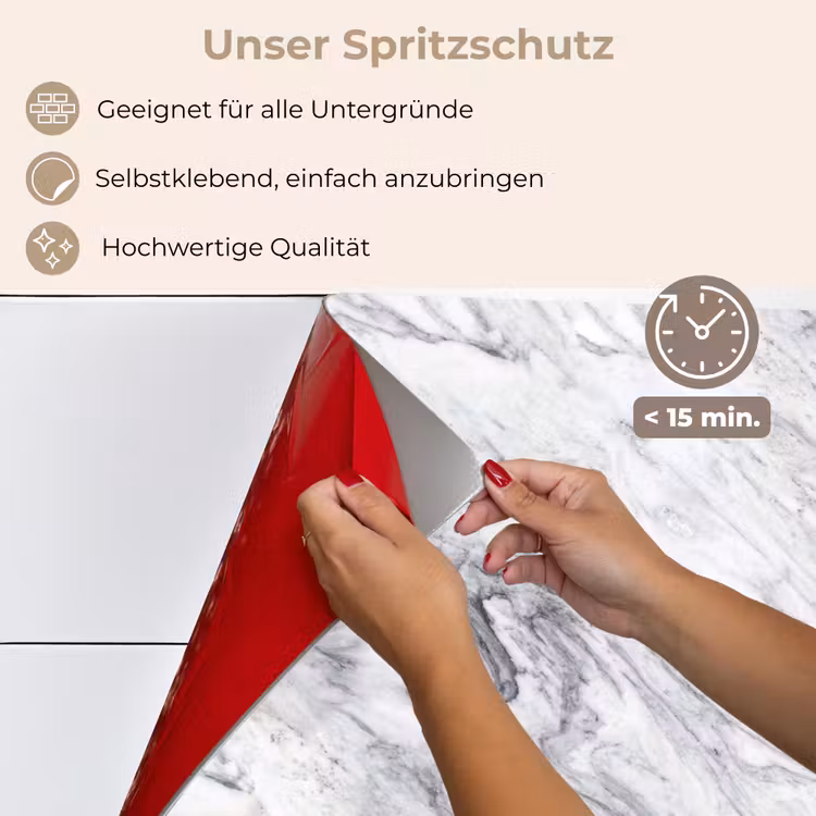 Wervelende - Grijsstructuur - Marmer - Wit keuken achterwand spatscherm klein 900 -spatscherm_DE