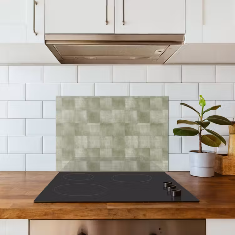 Vlakken - Rustiek - Groen keuken achterwand spatscherm klein 900 -sfeer2