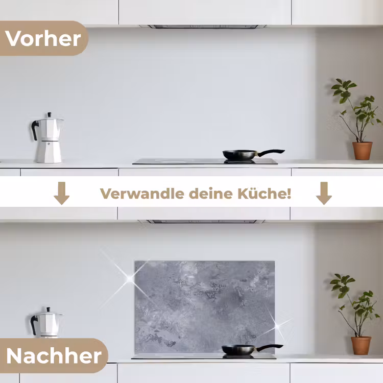 Wolken van Beton keuken achterwand spatscherm klein -voor_na_DE