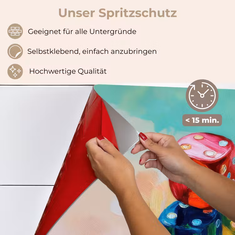 Dobbelstenen - Kleurrijk - Getallen - Stipjes keuken achterwand spatscherm klein -spatscherm_DE