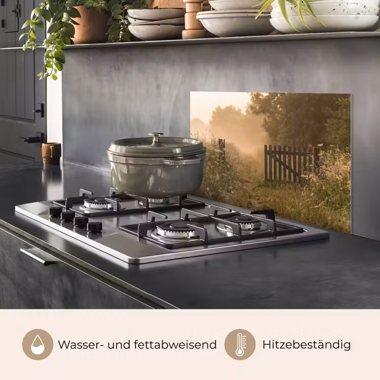 Hek - Natuur - Mist - Veld keuken achterwand spatscherm klein -usp_DE