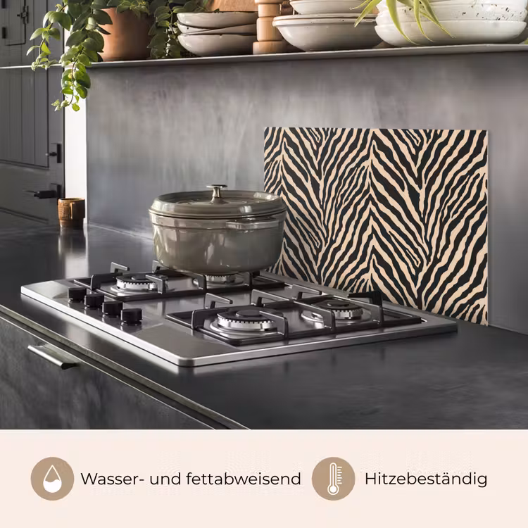 Zebra - Klassiek - Zwart keuken achterwand spatscherm klein 900 -usp_DE