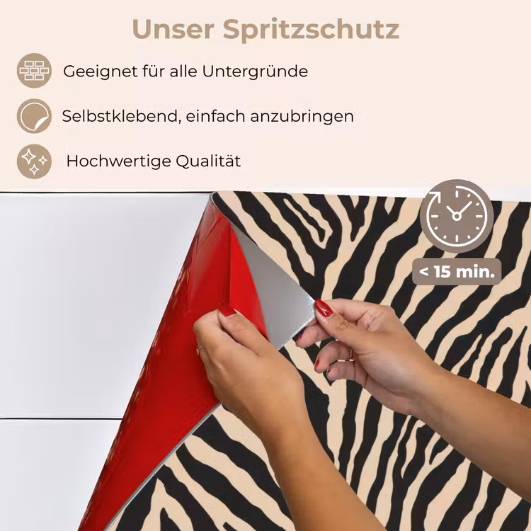 Zebra - Klassiek - Zwart keuken achterwand spatscherm klein 900 -spatscherm_DE