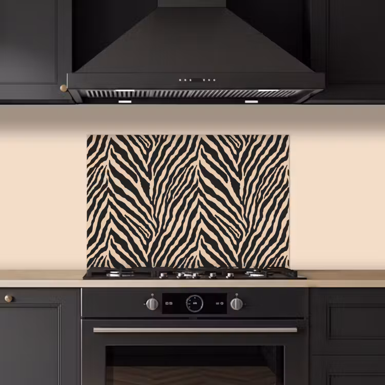 Zebra - Klassiek - Zwart keuken achterwand spatscherm klein 900 -sfeer1