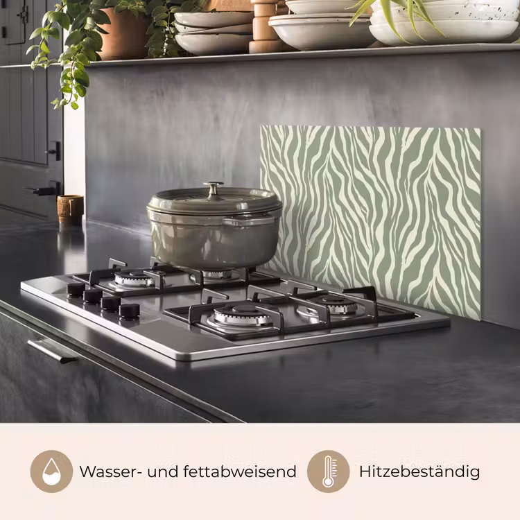 Zebra - Motief - Groen keuken achterwand spatscherm klein 900 -usp_DE