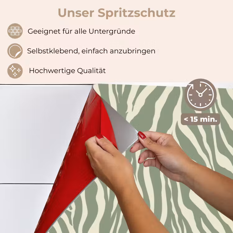 Zebra - Motief - Groen keuken achterwand spatscherm klein 900 -spatscherm_DE