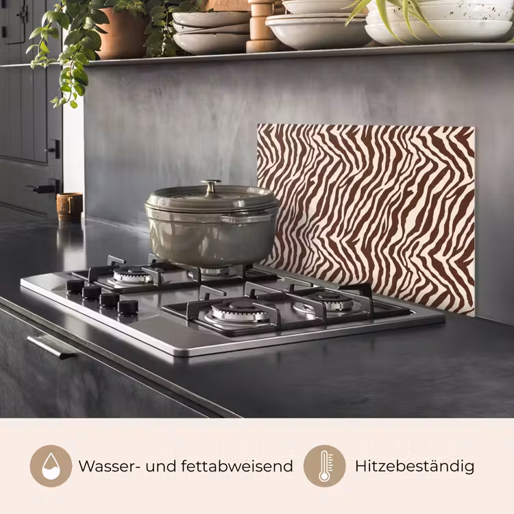 Zebra - Patroon - Zwart - Wit keuken achterwand spatscherm klein 900 -usp_DE