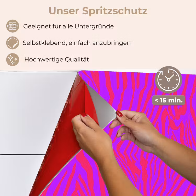 Zebra - Neon - Roze - Paars keuken achterwand spatscherm klein 900 -spatscherm_DE