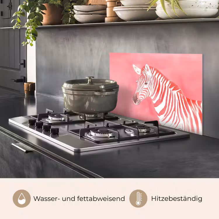 Zebra - Pink - Verf keuken achterwand spatscherm klein -usp_DE