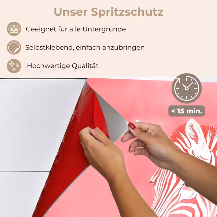 Zebra - Pink - Verf keuken achterwand spatscherm klein -spatscherm_DE