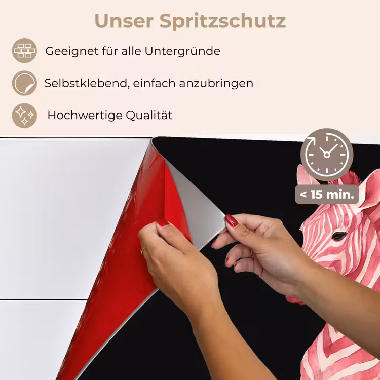 Zebra - Roze - Gestreept keuken achterwand spatscherm klein -spatscherm_DE