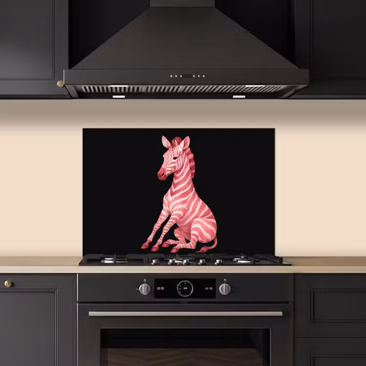 Zebra - Roze - Gestreept keuken achterwand spatscherm klein -sfeer1
