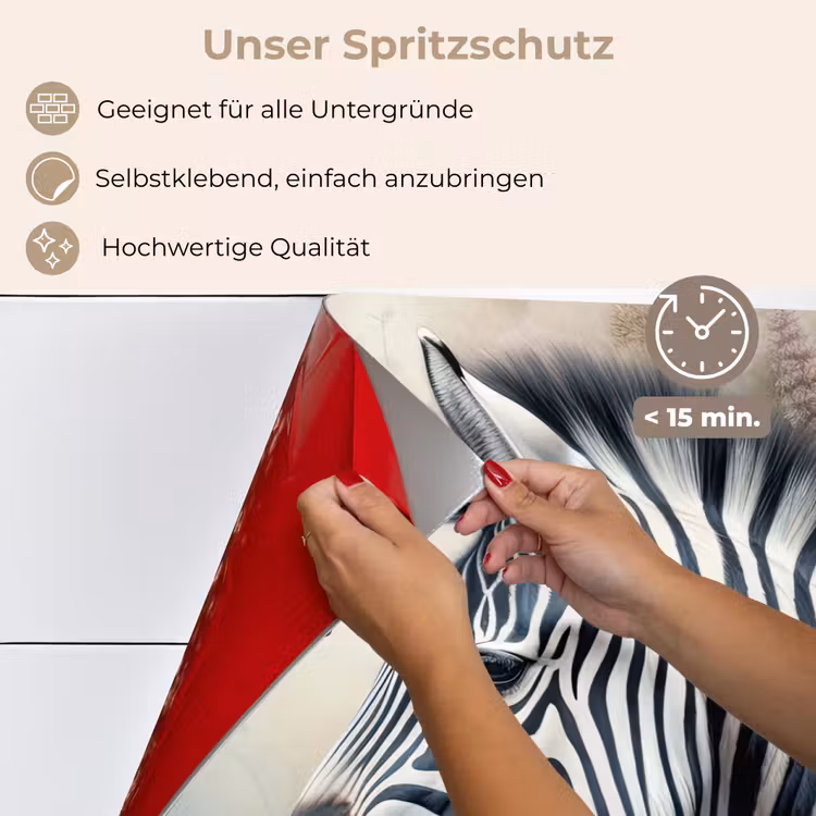 Zebra - Wilde dieren - Vlinder - Bloemen keuken achterwand spatscherm klein -spatscherm_DE
