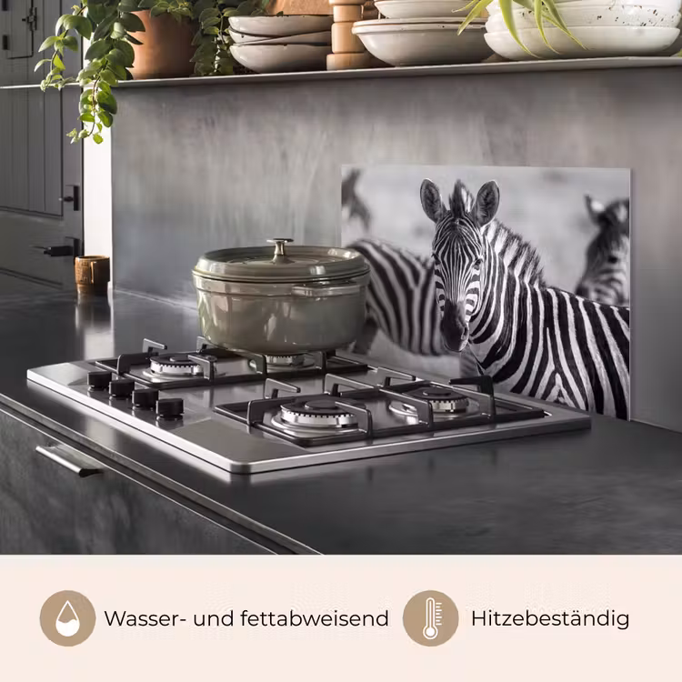 Zebra's - Zwart - Wit keuken achterwand spatscherm klein -usp_DE