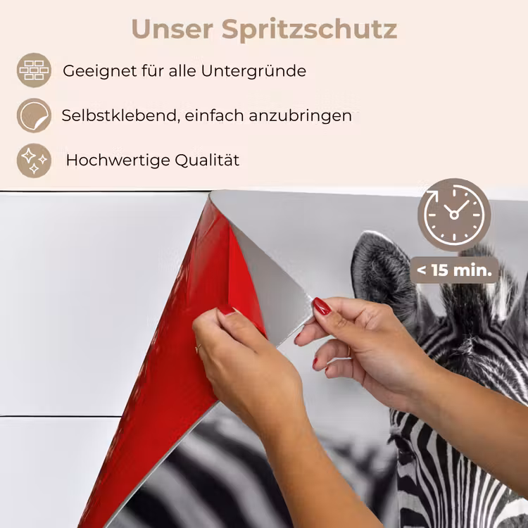 Zebra's - Zwart - Wit keuken achterwand spatscherm klein -spatscherm_DE
