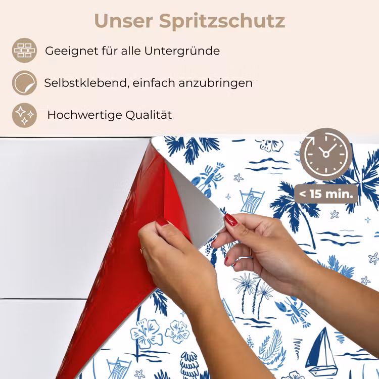 Zee - Strand - Blauw - Wit keuken achterwand spatscherm klein 900 -spatscherm_DE