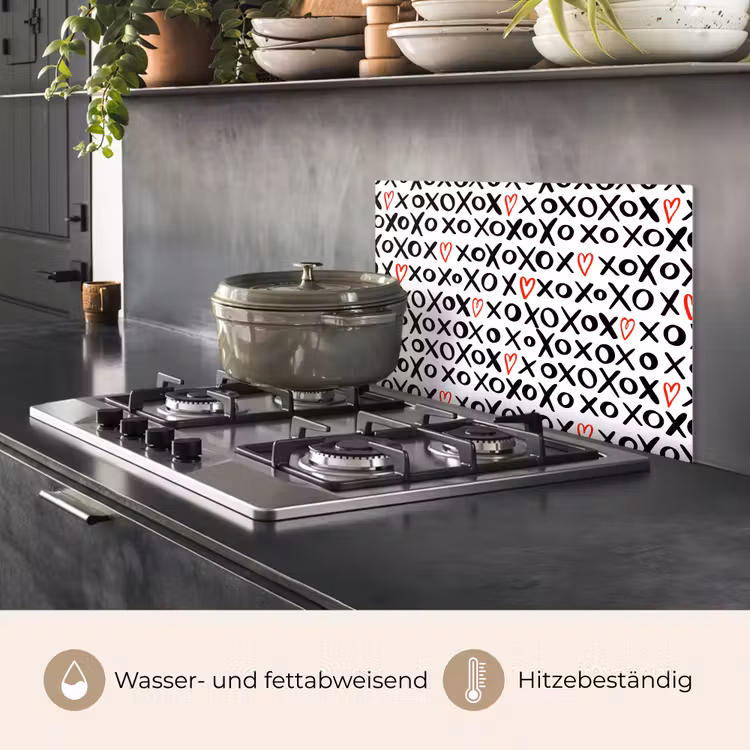 Tekens - Harten - Rood keuken achterwand spatscherm klein 900 -usp_DE