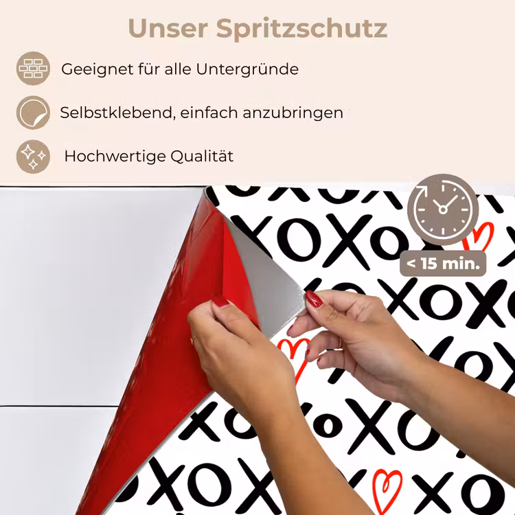 Tekens - Harten - Rood keuken achterwand spatscherm klein 900 -spatscherm_DE