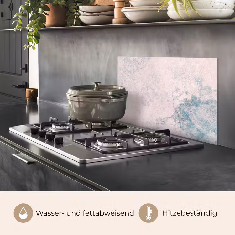 Cement - Beton - Retro - Industrieel - Wit - Blauw keuken achterwand spatscherm klein -usp_DE