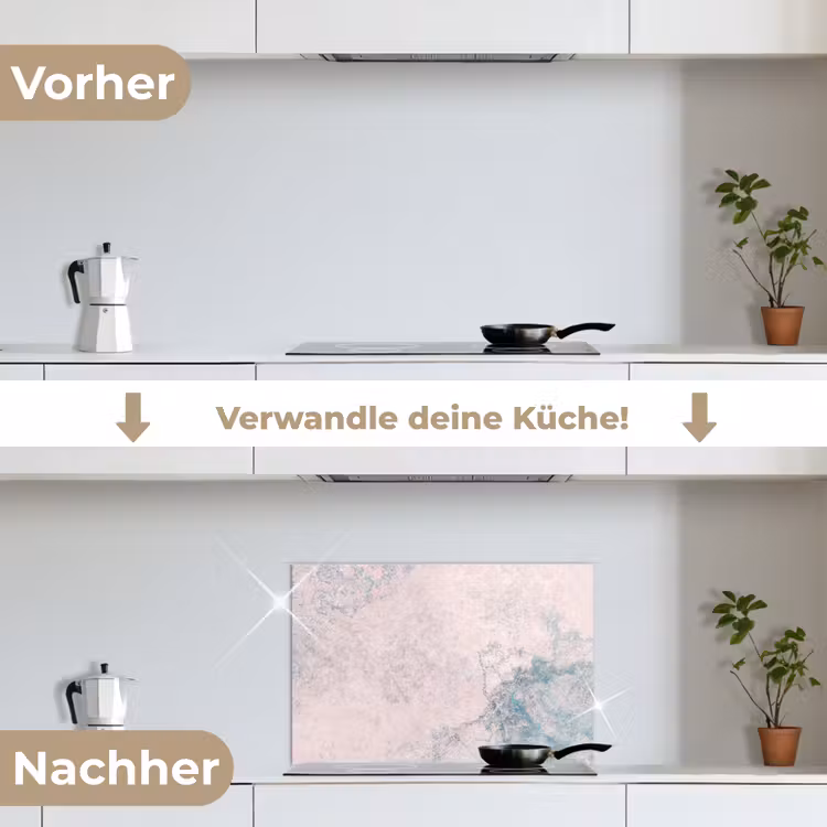 Cement - Beton - Retro - Industrieel - Wit - Blauw keuken achterwand spatscherm klein -voor_na_DE