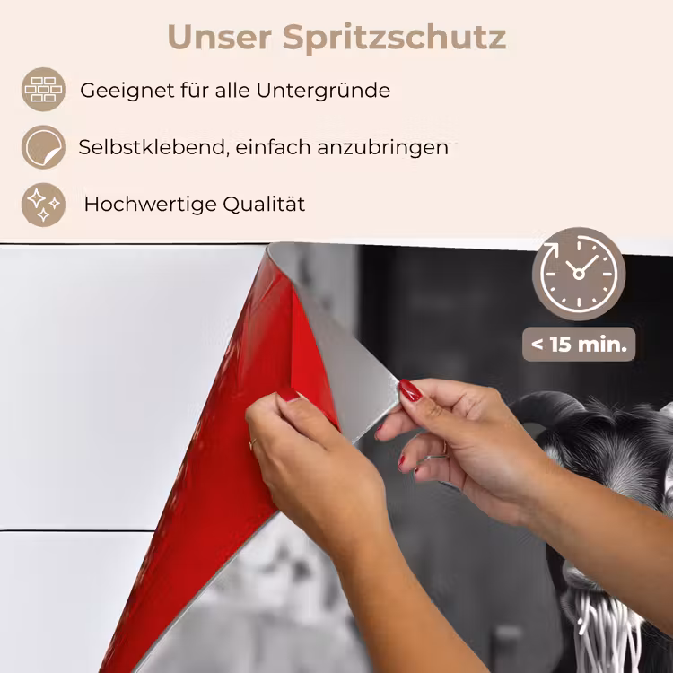 Geit - Bord - Spaghetti - Zwart Wit keuken achterwand spatscherm klein -spatscherm_DE