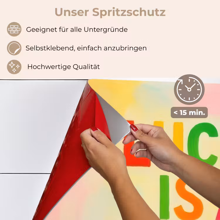 Quote - Lucky - Regenboogkleuren keuken achterwand spatscherm klein -spatscherm_DE