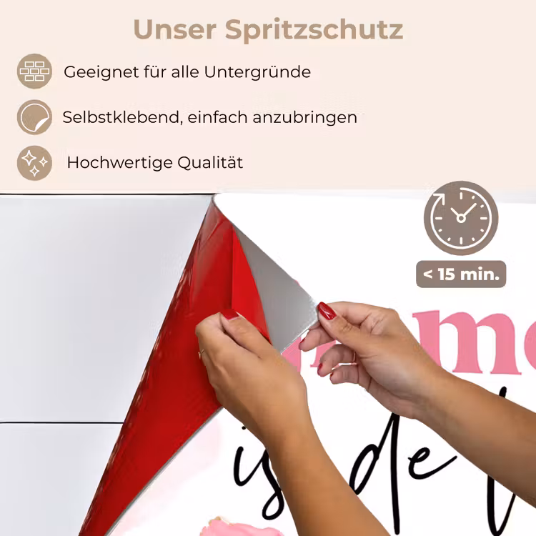 Quote - Mama - Mijn moeder is de liefste - Roze keuken achterwand spatscherm klein -spatscherm_DE