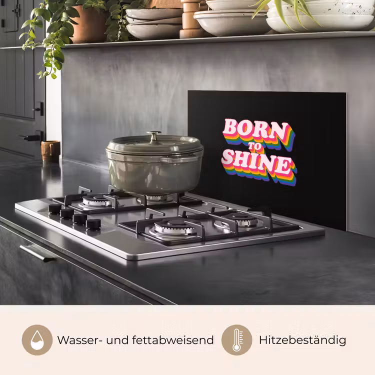 Quote - Regenboog - Roze - Zwart keuken achterwand spatscherm klein -usp_DE