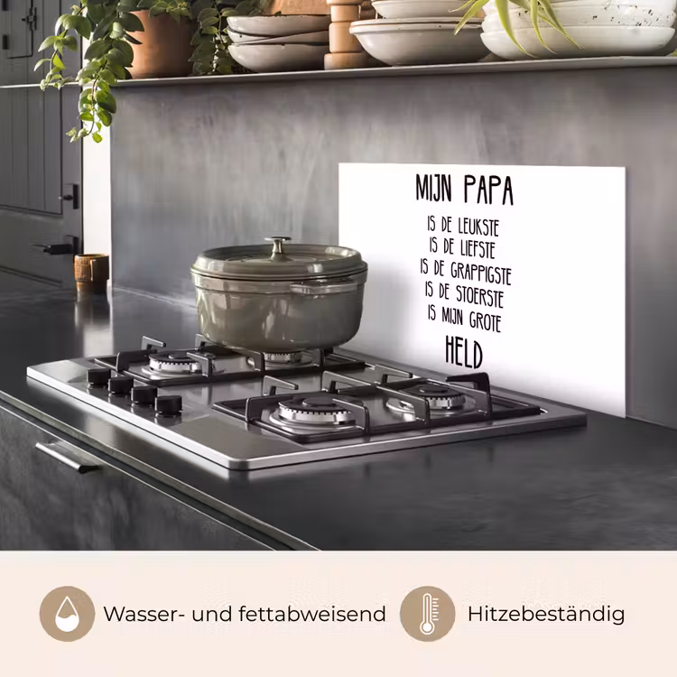 Quotes - Papa is mijn grote held - Spreuken - Papa keuken achterwand spatscherm klein -usp_DE