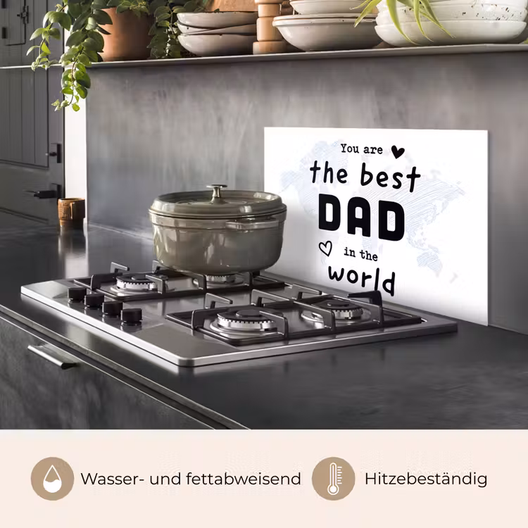 Quotes - The best dad in the world - Spreuken - Papa keuken achterwand spatscherm klein -usp_DE