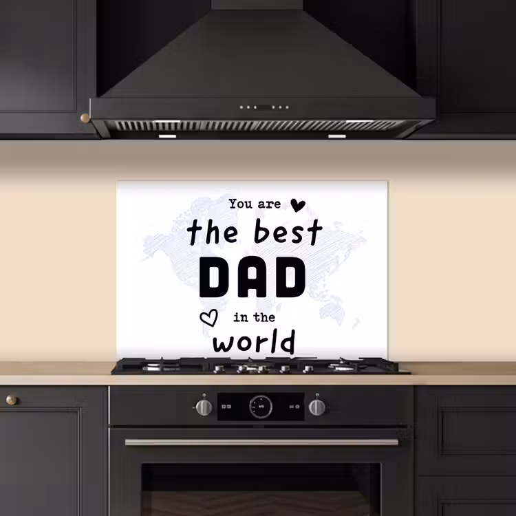 Quotes - The best dad in the world - Spreuken - Papa keuken achterwand spatscherm klein -sfeer1