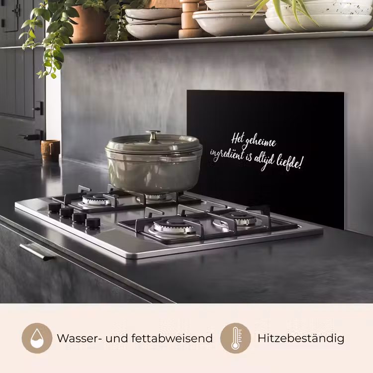 Quotes - Koken - Het geheime ingrediënt is altijd liefde! - Spreuken - Liefde keuken achterwand spatscherm klein -usp_DE