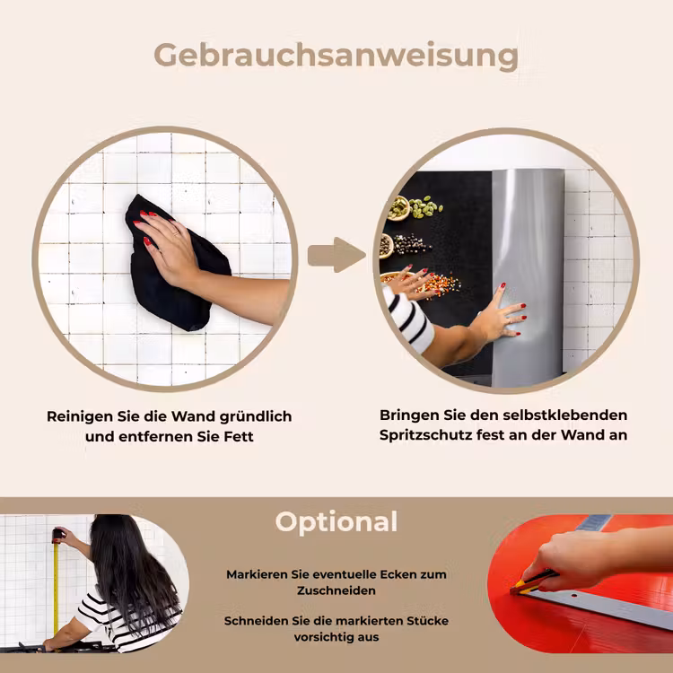 Quotes - Keuken - Spreuken - In deze keuken wordt gekookt met liefde - Liefde keuken achterwand spatscherm klein -gebruiksaanwijzing_DE
