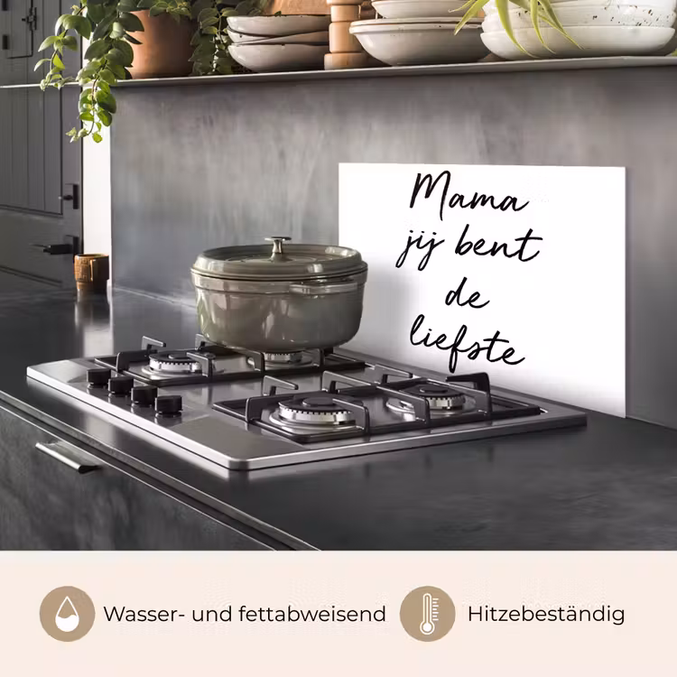 Quotes - Mama jij bent de liefste - Moeder - Spreuken keuken achterwand spatscherm klein -usp_DE