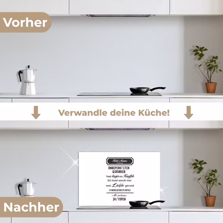Quotes - Mama - Spreuken - Hotel mama keuken achterwand spatscherm klein -voor_na_DE