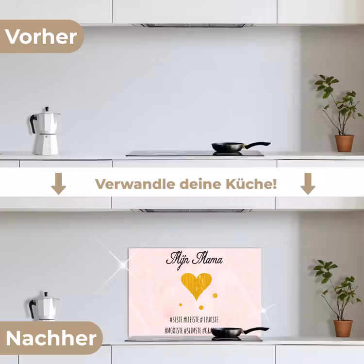 Quotes - Moeder - Spreuken - Mijn mama keuken achterwand spatscherm klein -voor_na_DE