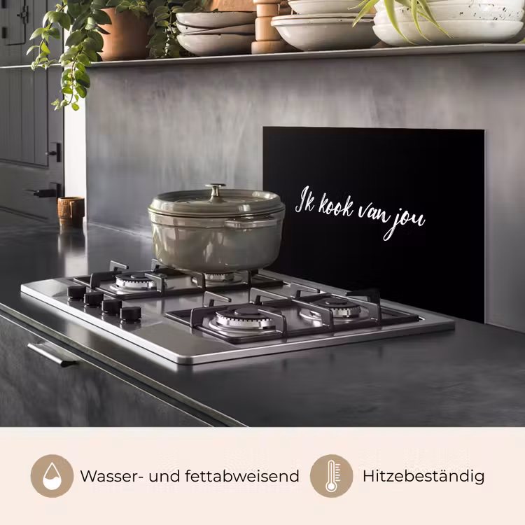 Quotes - Spreuken - Ik kook van jou - Liefde - Partner keuken achterwand spatscherm klein -usp_DE