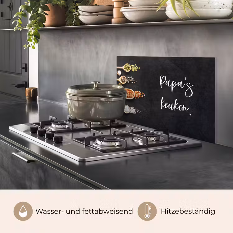 Quotes - Spreuken - Keuken - Papa's keuken - Papa keuken achterwand spatscherm klein -usp_DE