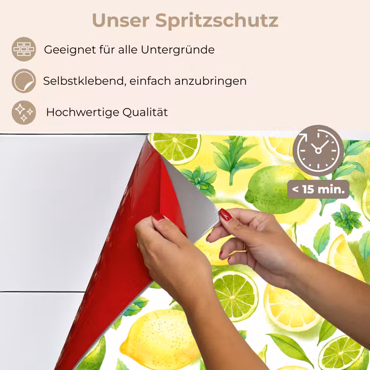 Citroen - Geel - Limoen - Groen keuken achterwand spatscherm klein 900 -spatscherm_DE