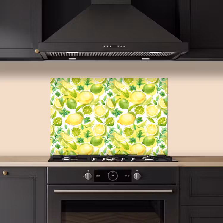 Citroen - Geel - Limoen - Groen keuken achterwand spatscherm klein 900 -sfeer1
