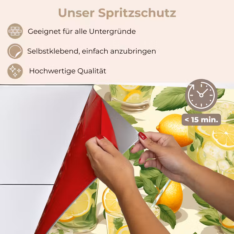 Citroen - Drankje - Glas - Munt keuken achterwand spatscherm klein 900 -spatscherm_DE