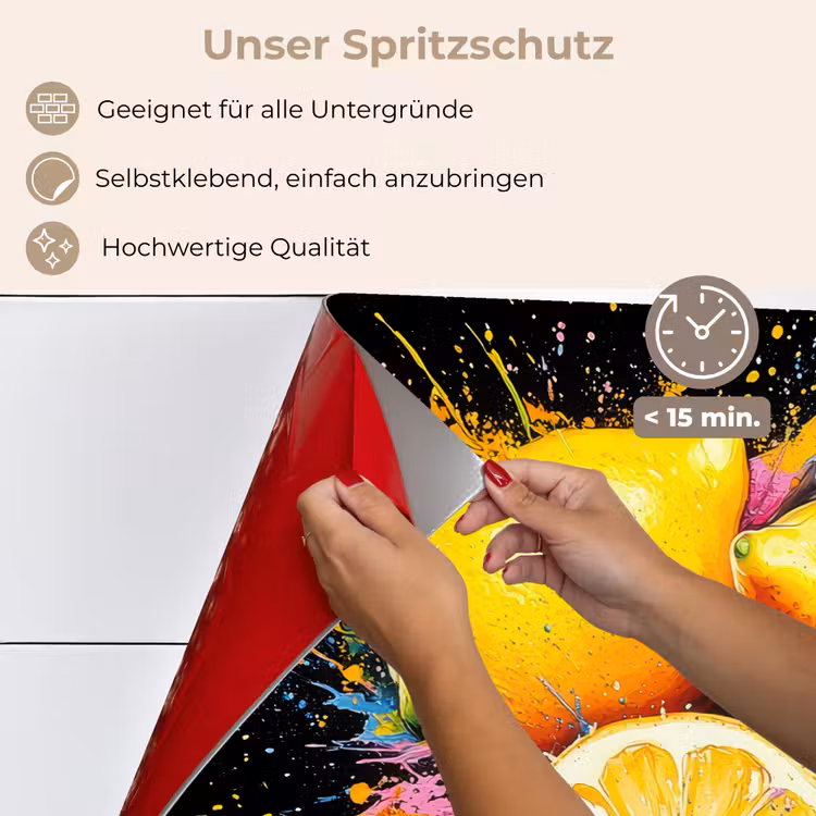 Citroen - Graffiti - Kleurrijk - Verf - Modern keuken achterwand spatscherm klein -spatscherm_DE