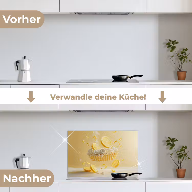 Citroen - Taart - Eten - Geel keuken achterwand spatscherm klein -voor_na_DE