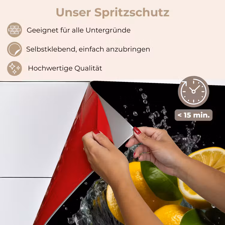 Citroen - Fruit - Geel - Zwart keuken achterwand spatscherm klein -spatscherm_DE