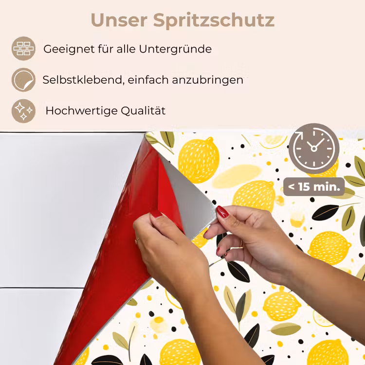 Citroenen - Geel - Wit - Stippen keuken achterwand spatscherm klein 900 -spatscherm_DE