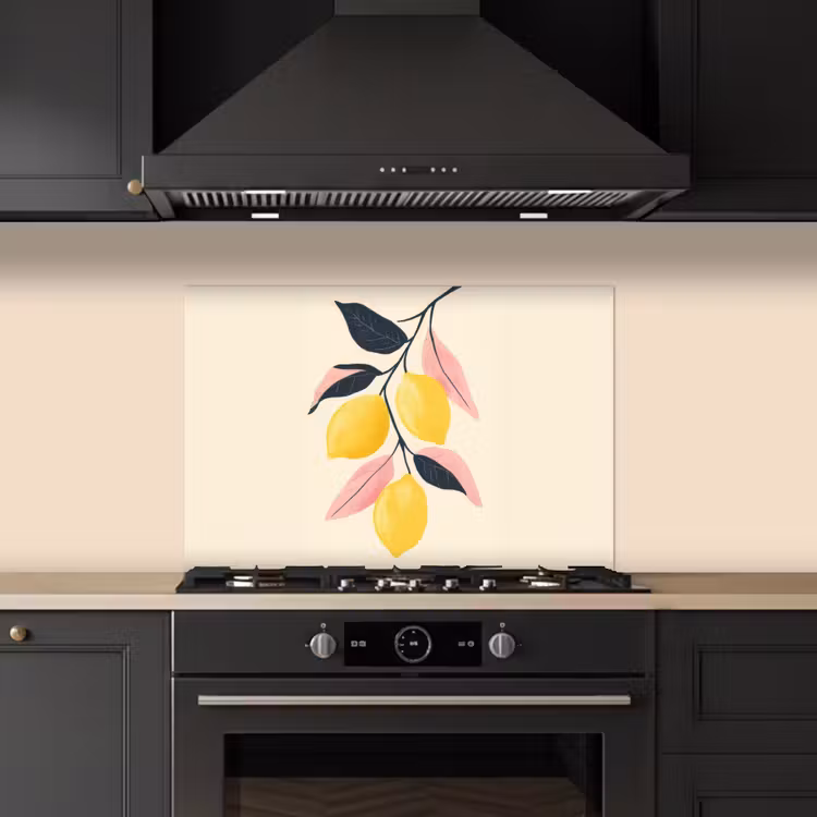 Citroenen - Felgeel - Tak - Bladeren keuken achterwand spatscherm klein -sfeer1
