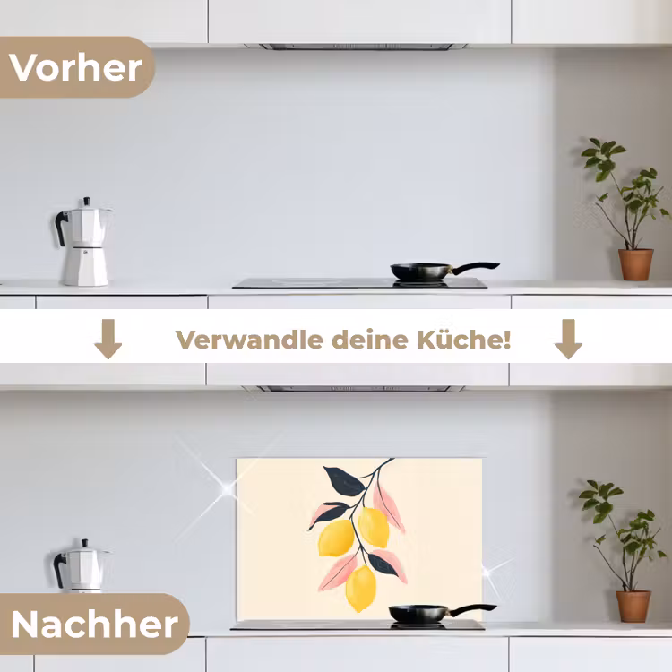 Citroenen - Felgeel - Tak - Bladeren keuken achterwand spatscherm klein -voor_na_DE