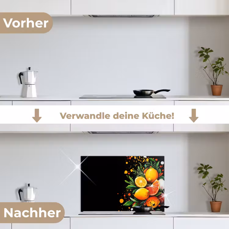 Citroenen - Zwart - Kruiden - Graffiti - Verf keuken achterwand spatscherm klein -voor_na_DE