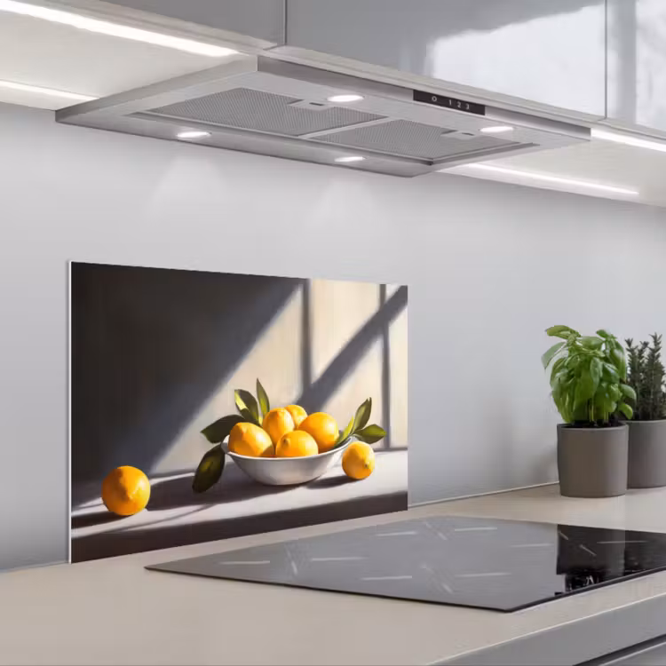 Citroenen - Stilleven - Geel keuken achterwand spatscherm klein -3d_schuin