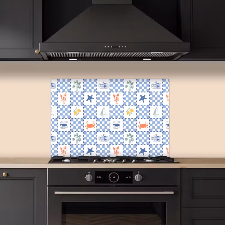 Zee - Sfeer- Mozaïek - Blauw keuken achterwand spatscherm klein 900 -sfeer1